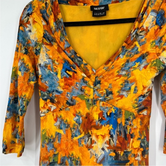 Isabel de Pedro Yellow Floral Midi Sheath Dress - Picture 3 of 6